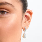 Edele Fresh Water Pearl Earrings - Silver Plated