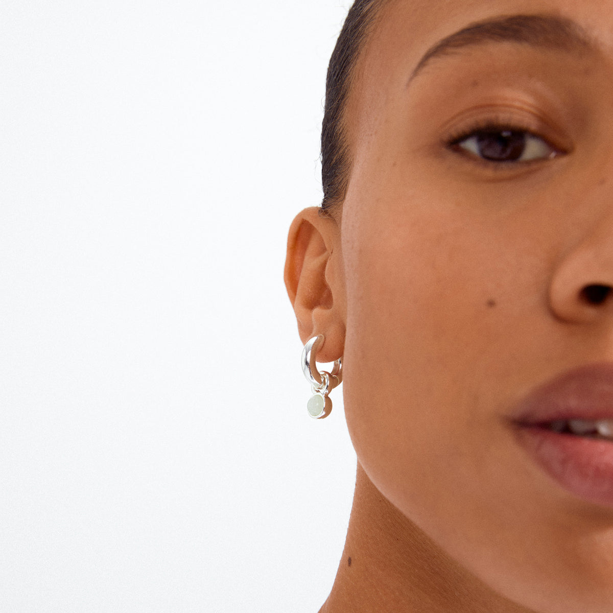 Evah Recycled Blue Hoop Earrings - Silver Plated