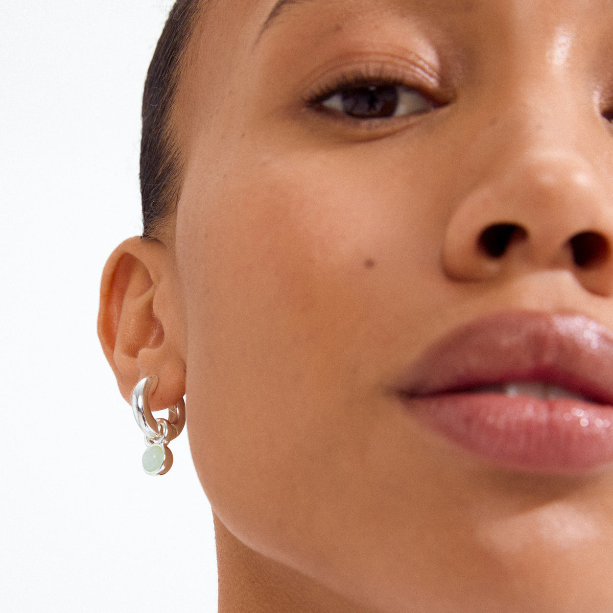 Evah Recycled Blue Hoop Earrings - Silver Plated