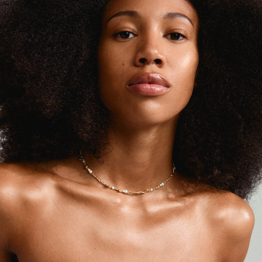 Sloan Pearl Necklace - Gold Plated - White