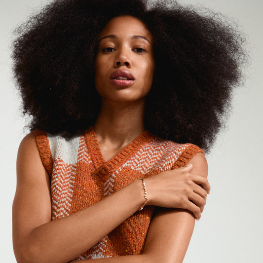 Sloan Recycled Bracelet - Gold Plated - White