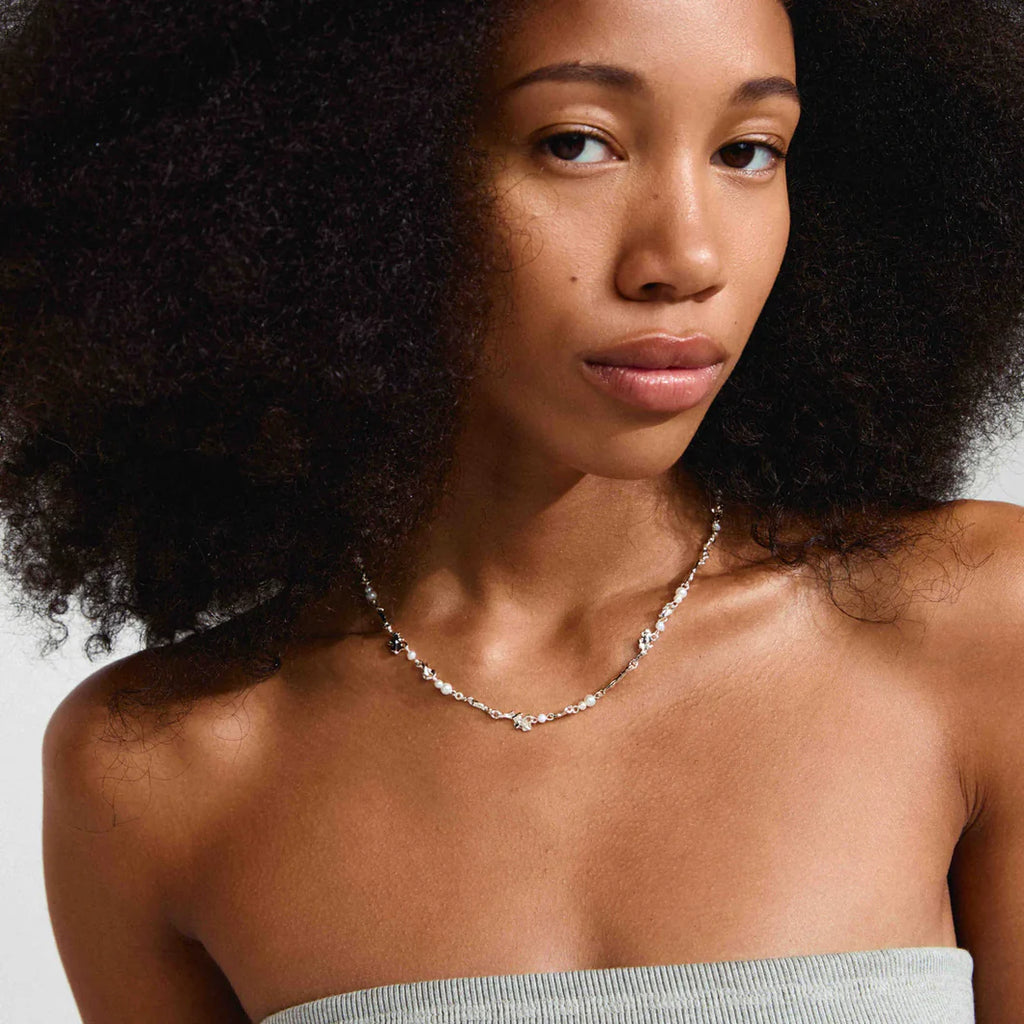 Sloan Pearl Necklace Silver-Plated