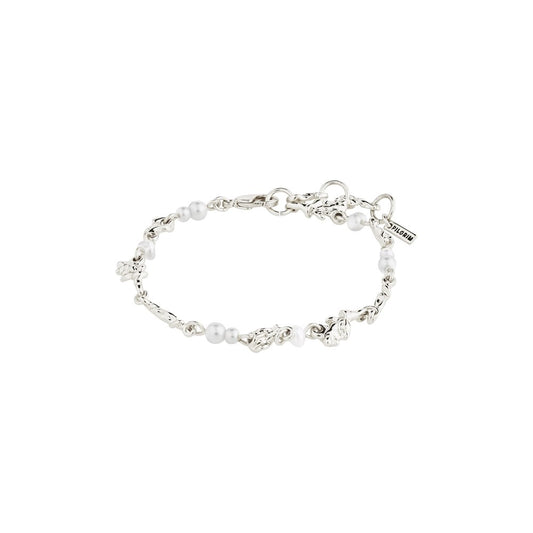 Sloan Recycled Bracelet - Silver Plated - White