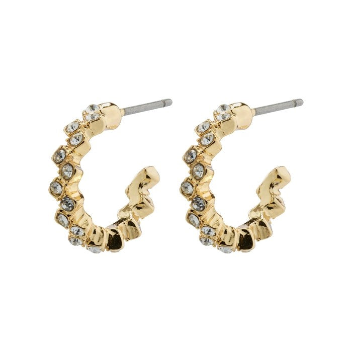 Ester Crystal Hoop Earrings - Gold Plated
