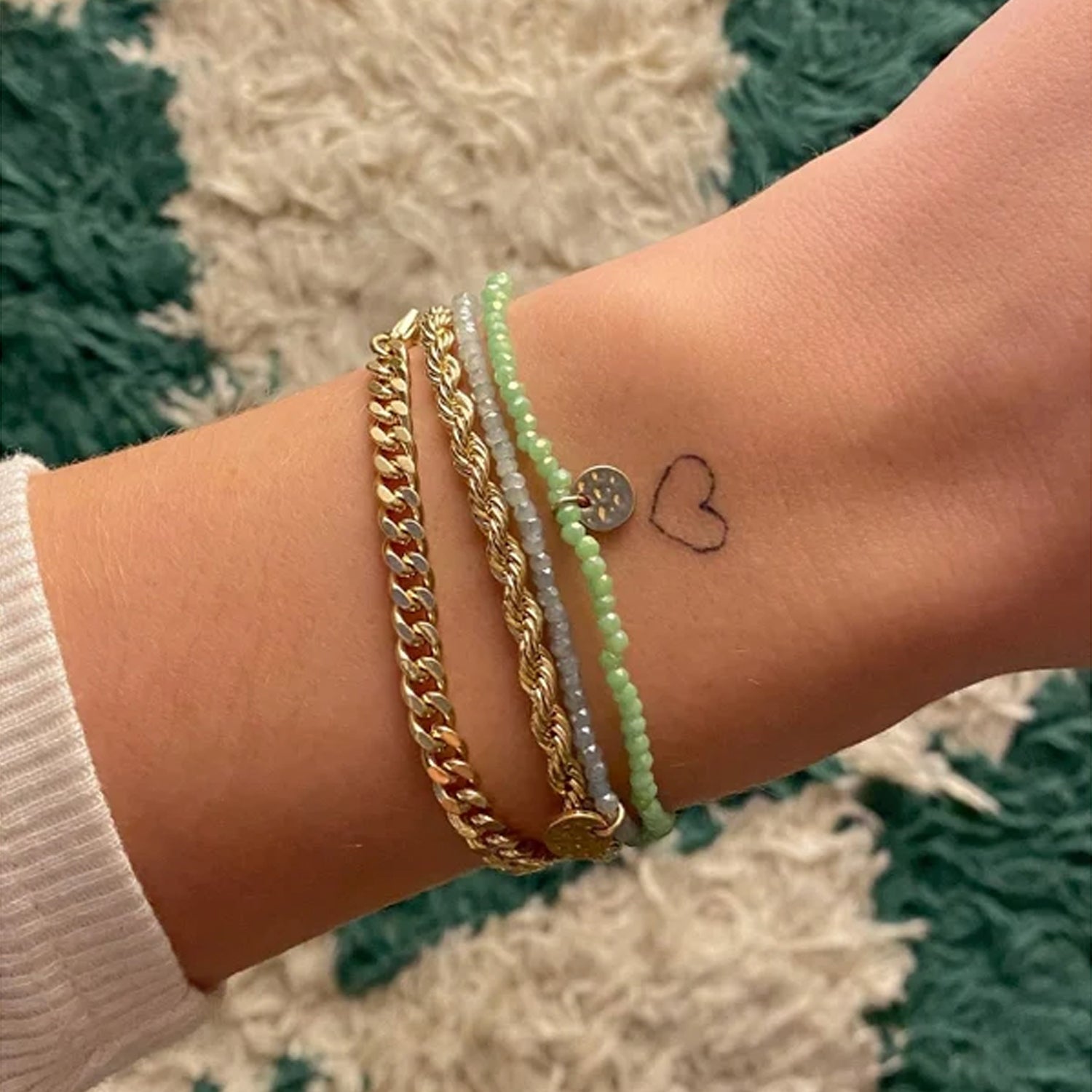 Indie Bracelet - Gold Plated - Green