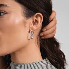 Connect Recycled Crystal Earrings - Crystal - Silver Plated