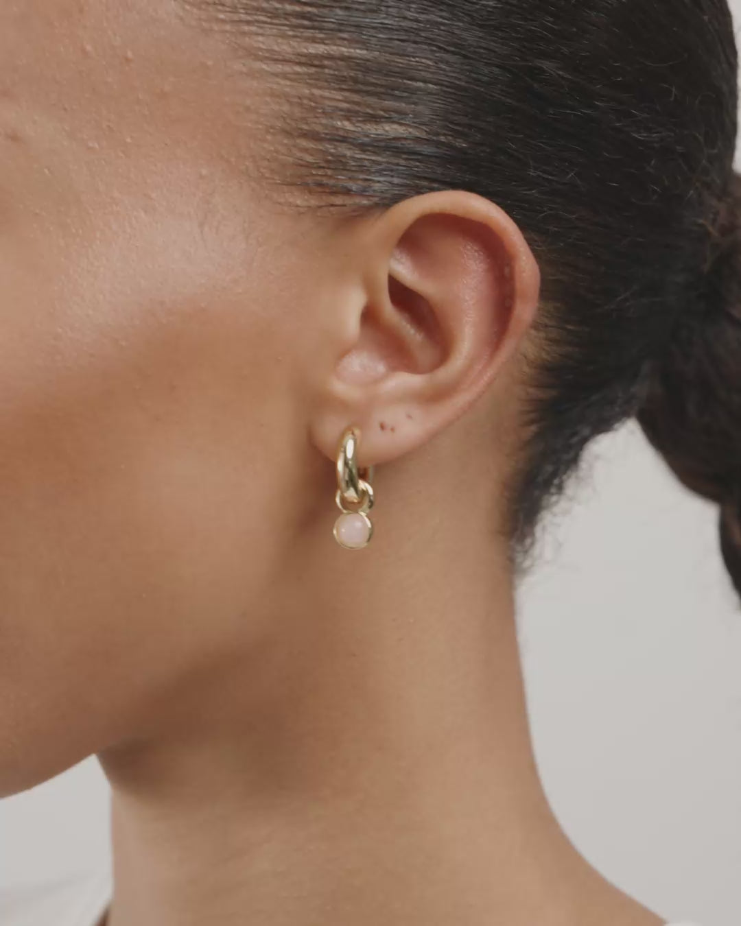 Evah Recycled Rosa Hoop Earrings - Gold Plated