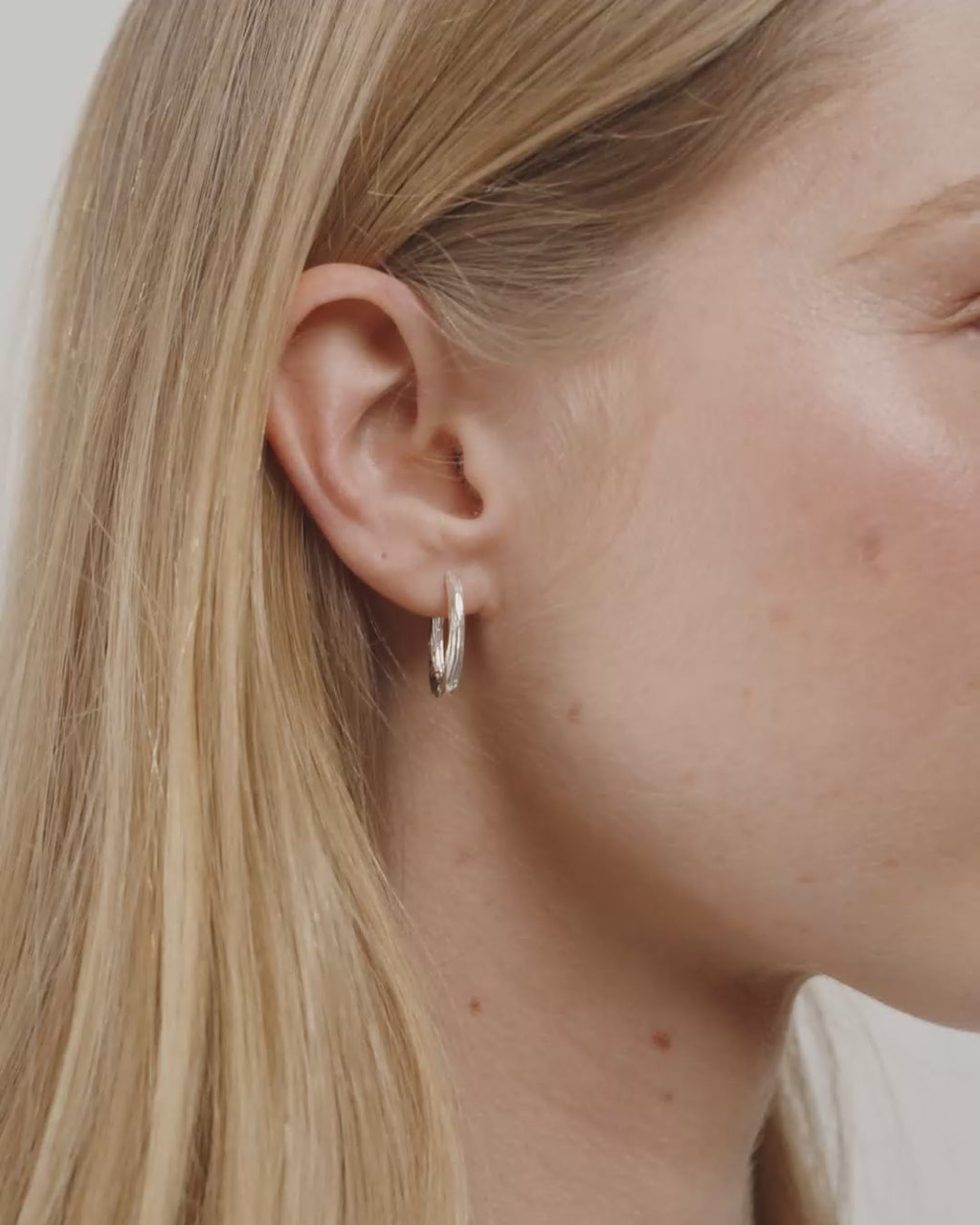 Now Hoop Earrings - Silver Plated