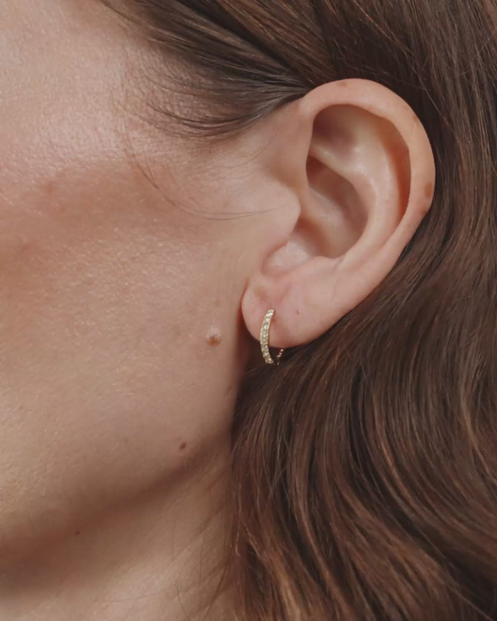 Ebna Small Crystal Hoops - Gold Plated