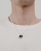Now Necklace - Silver Plated/Black