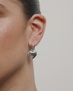 Arien Heart Earrings - Silver Plated