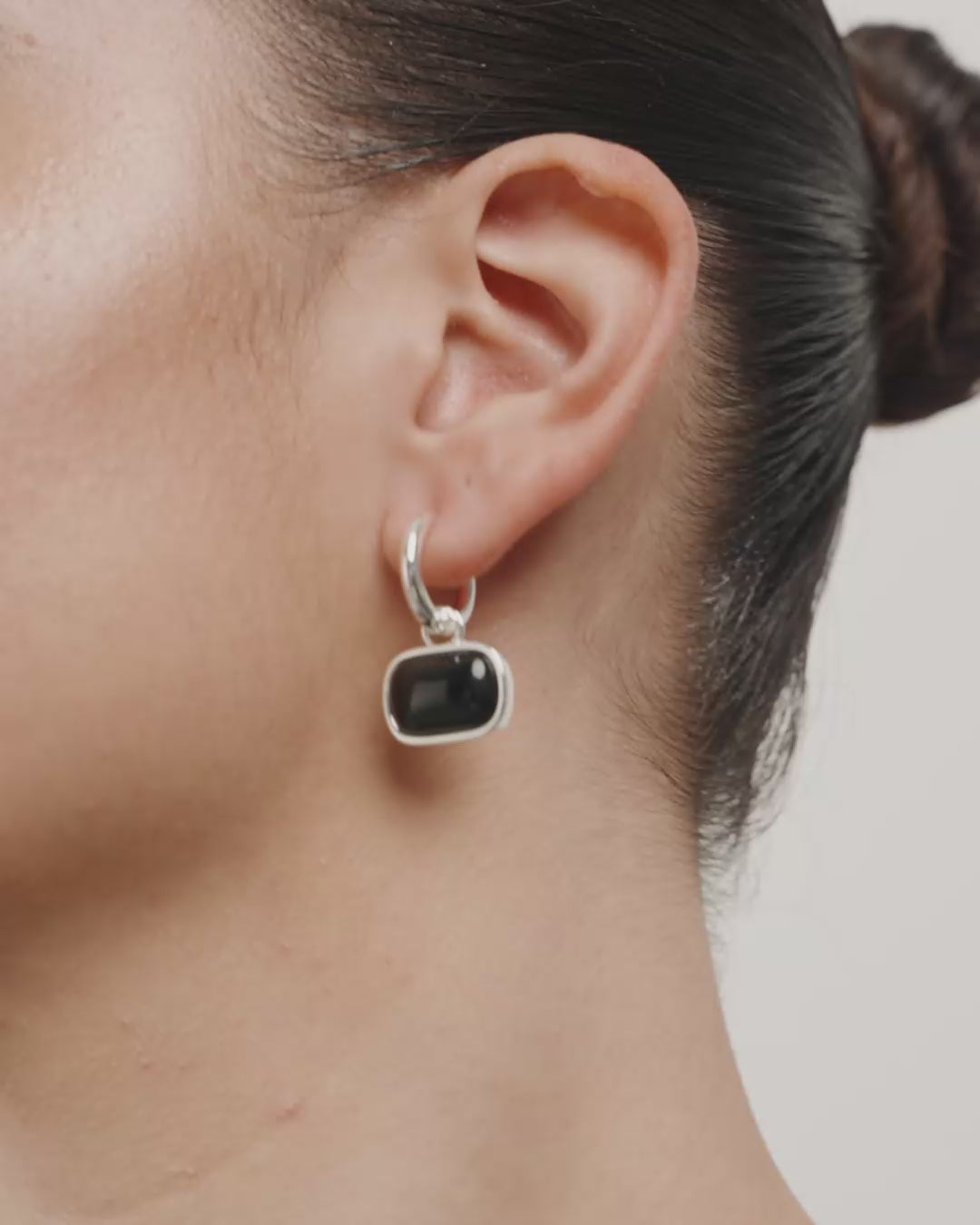 Now Earrings  - Silver Plated/Black