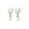 Heat Recycled Freshwater Pearl Earrings - Silver Plated