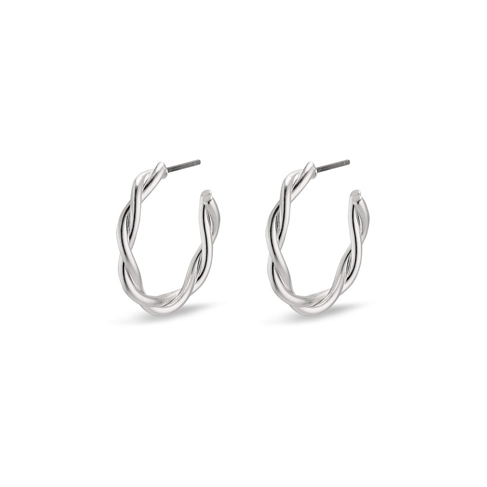 Naja Pi Hoops - Silver Plated - Small