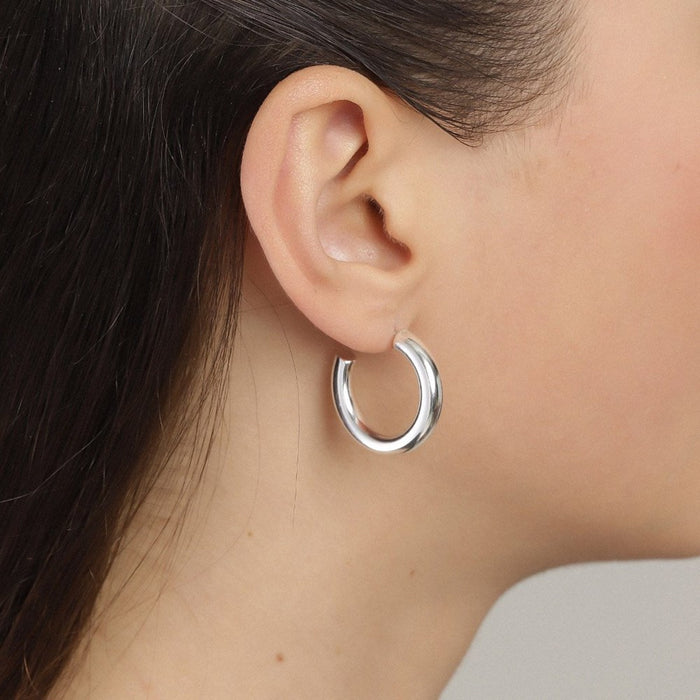 Maddie Pi Hoops - Silver Plated