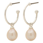 Eila Pi Earrings - Silver Plated - White