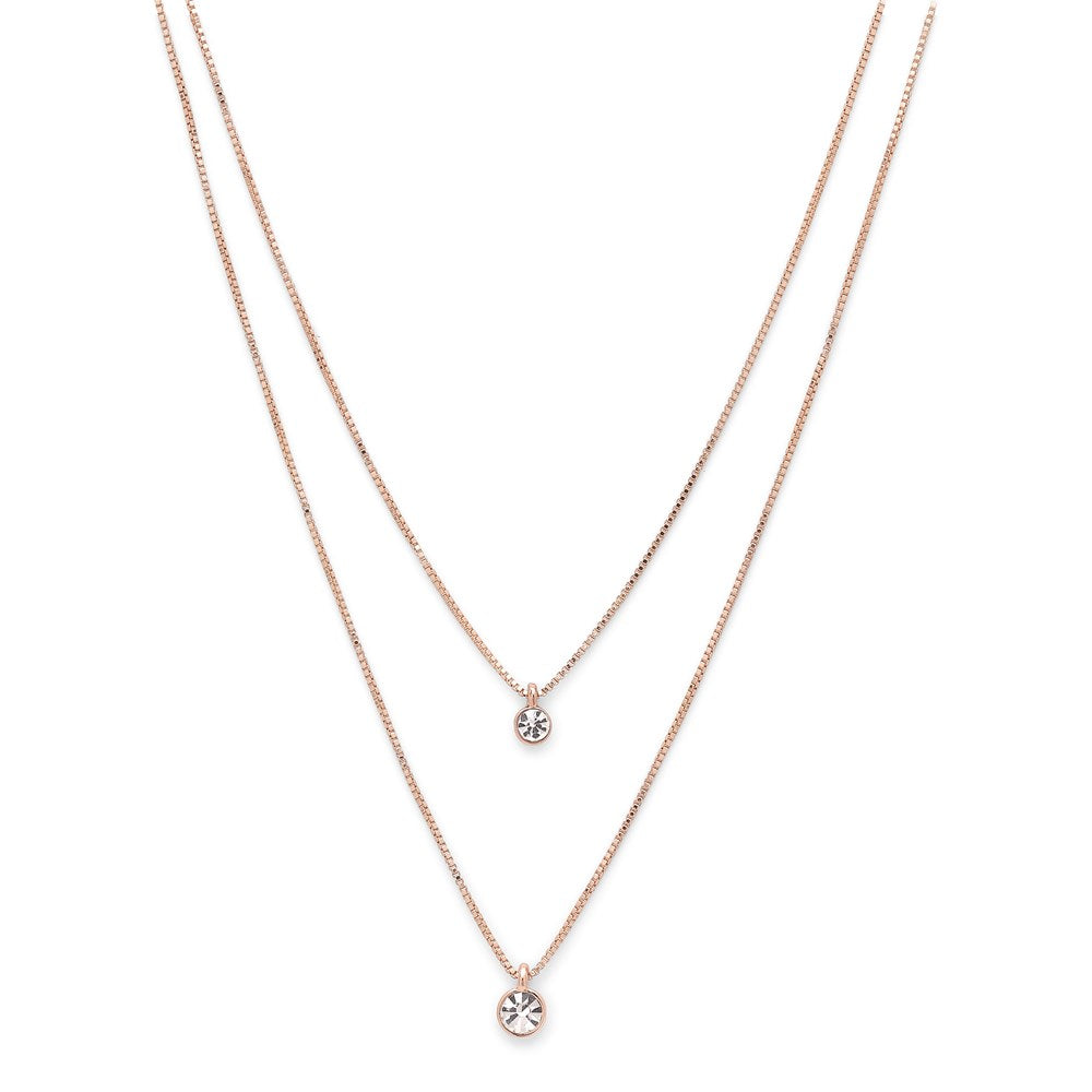 Lucia Pi Necklace - Rose Gold Plated - Double