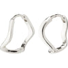 Alberte Organic Shape Hoop Earrings - Silver Plated