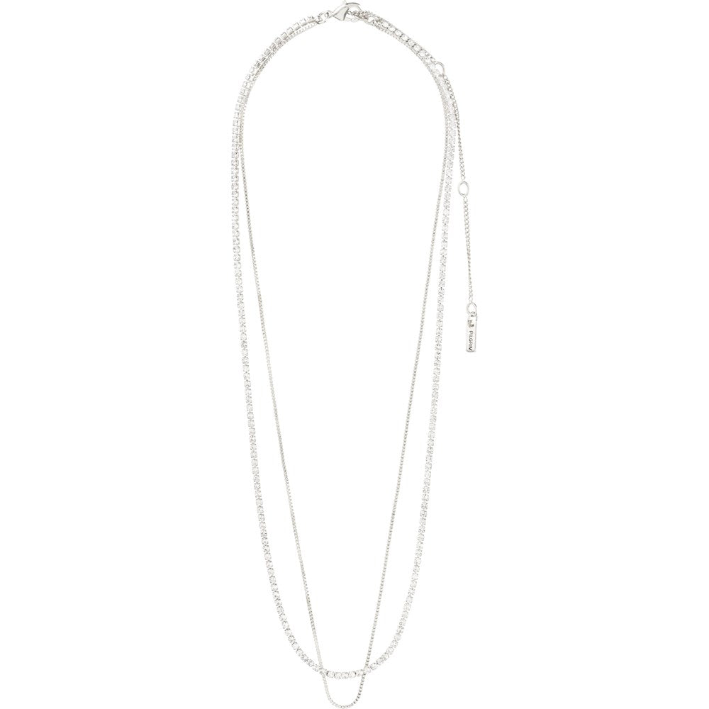Mille Crystal Necklace 2-In-1  - Silver Plated