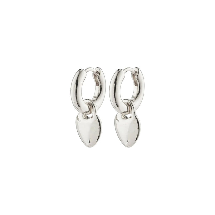 Sophia Recycled Heart Hoops - Silver Plated