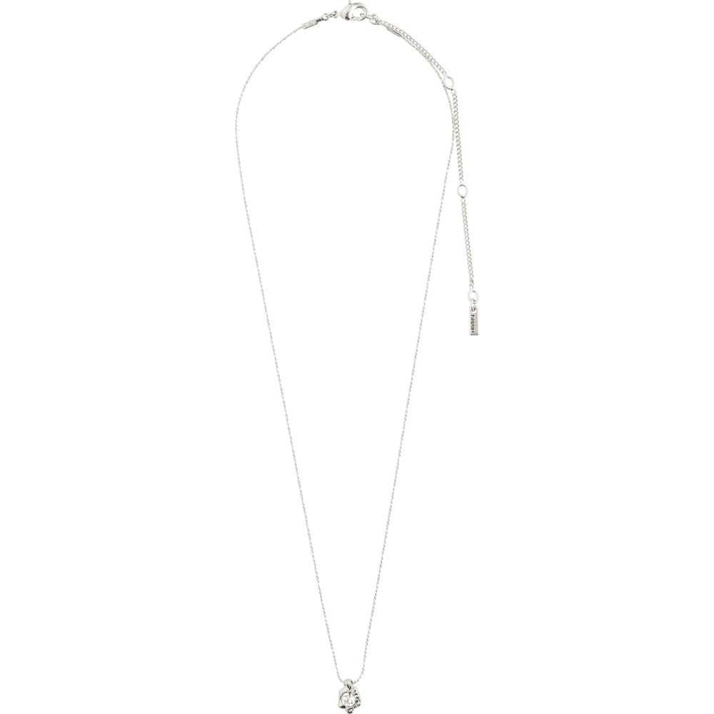 Tina Recycled Crystal Pendant Necklace - Silver Plated