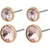 Callie Recycled Crystal Earrings  - Gold Plated - Rose