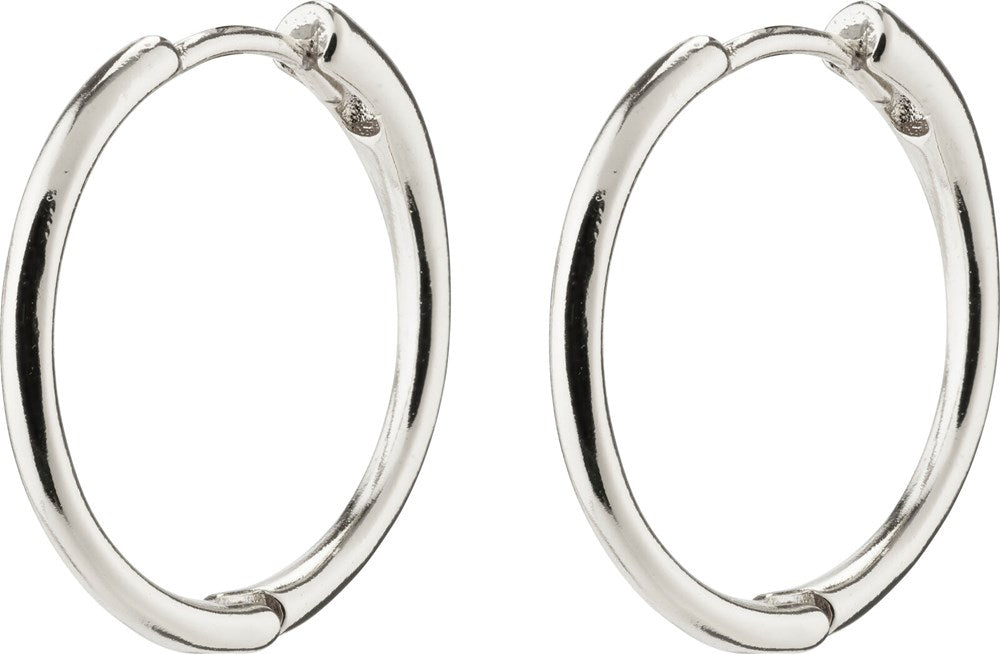 Eanna Recycled Medium Hoops - Silver Plated