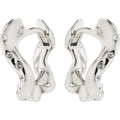 Evra Recycled Organic Shaped Crystal Hoops - Silver Plated